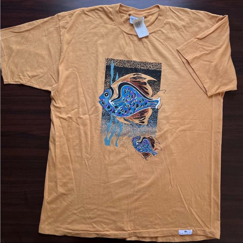 Vintage Lacoste Chemise Fish Graphic T Shirt USA 90s Men’s Size Large With Tag